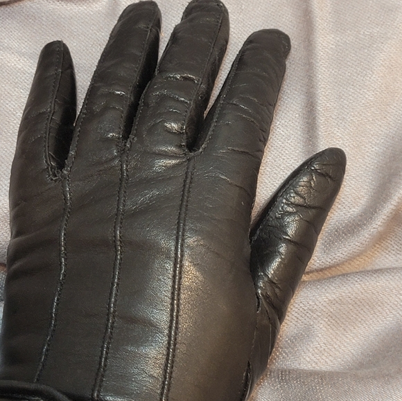 Vintage Eddie Bauer Womens Black Leather Gloves - Picture 5 of 13